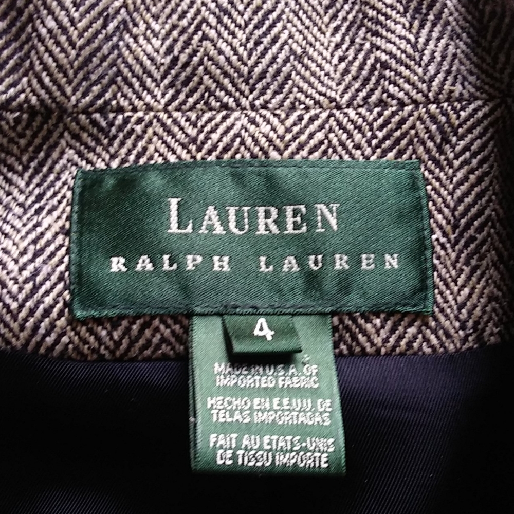 Ralph Lauren Jacket blazer 100% Silk Herringbone - Picture 3 of 13